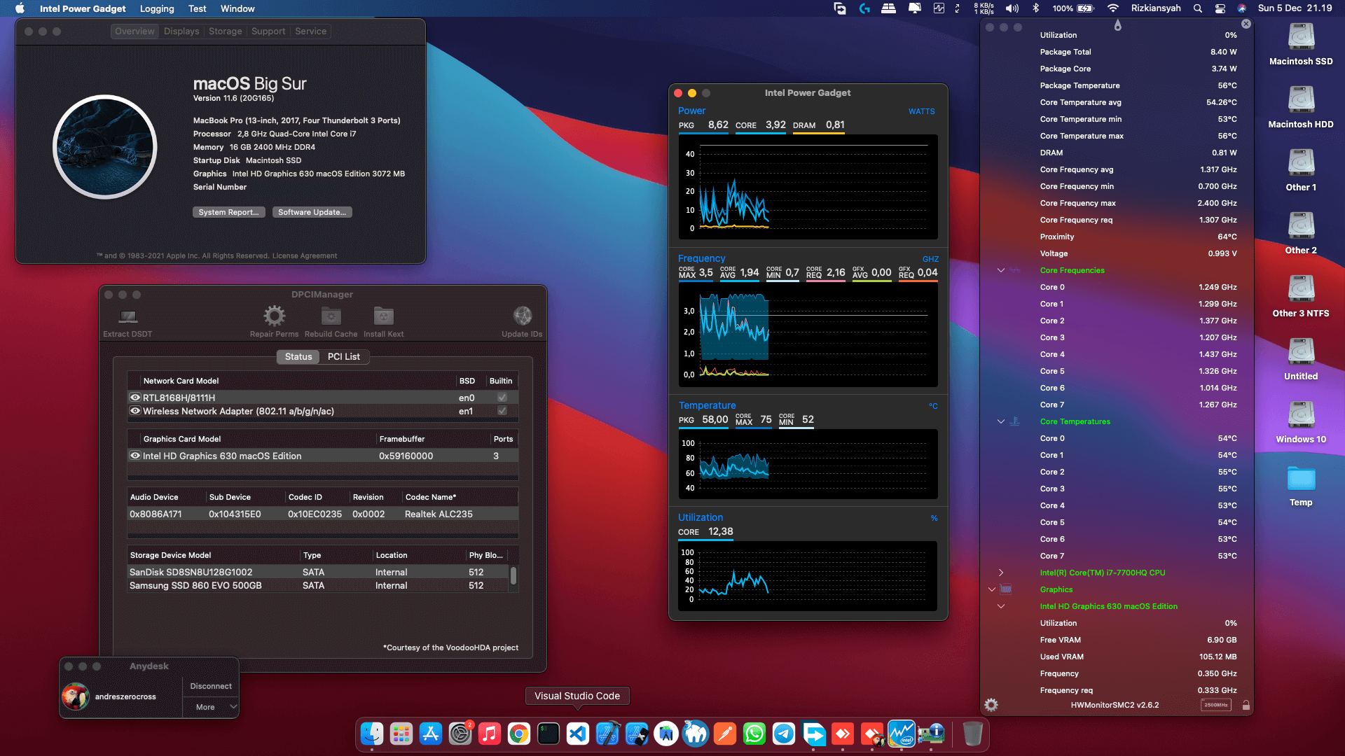 Success Hackintosh macOS Big Sur 11.6 Build 20G165 in Asus ROG GL553VD-FY380